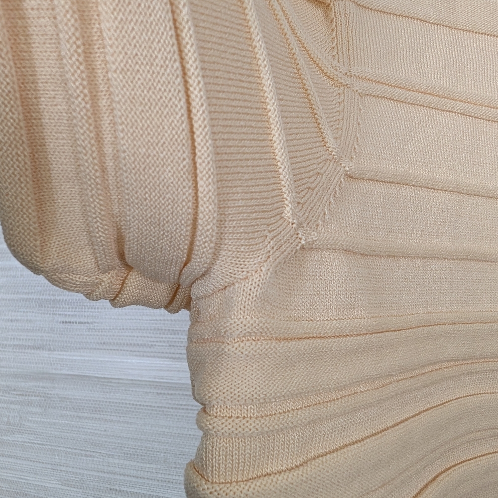 OAK + FORT Cream Short-Sleeve Cropped Cardigan Butter Yellow Cream Large - Picture 5 of 8